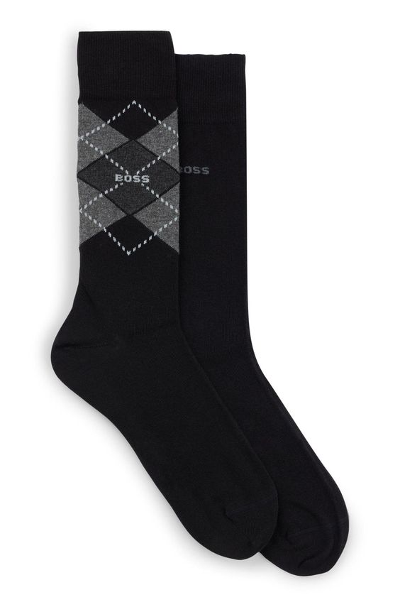 2-pak argyle strømper fra BOSS Black – Stort udsalg!