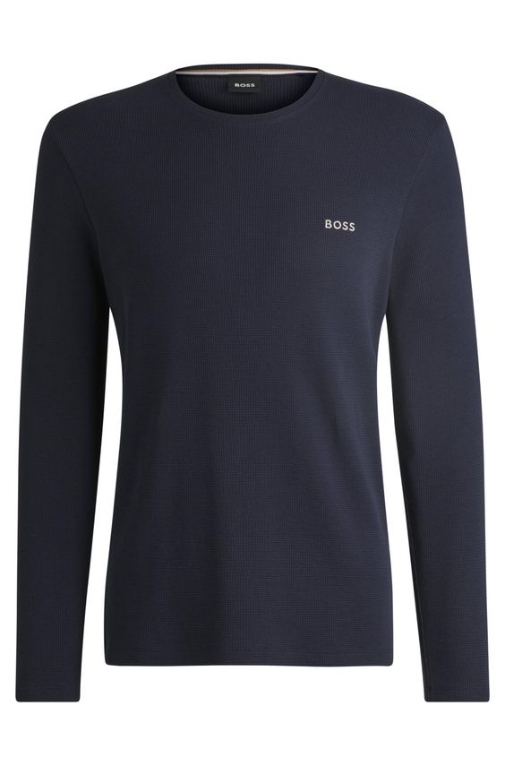 Waffle Langærmet T-shirt fra BOSS - Eksklusiv Stil!