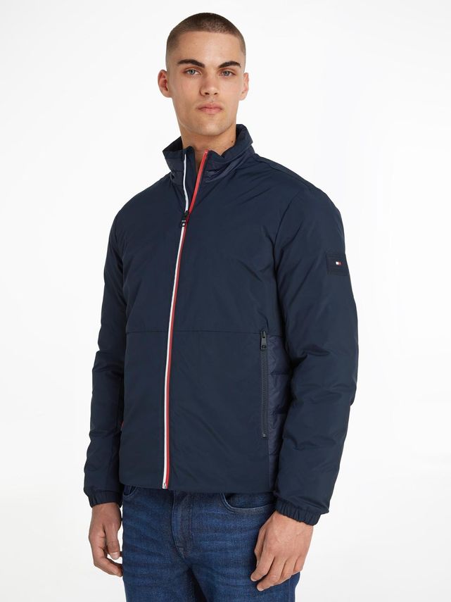 Mix Media Stand Collar Jacket