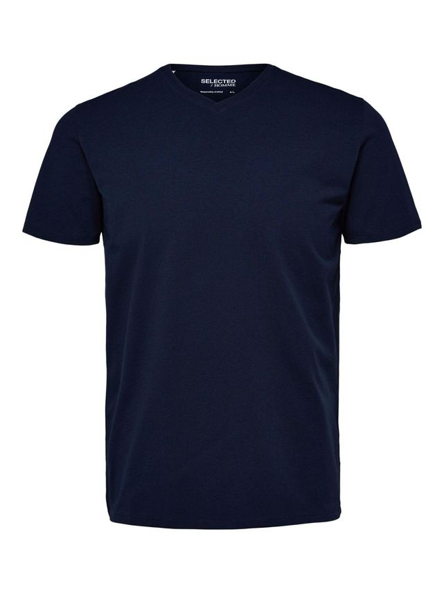 Slhael Ss V-neck Tee B Noos