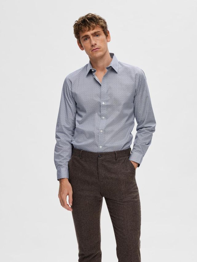 Slhslimsoho-aop Mix Shirt Ls B