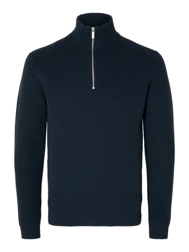 Slhdane Ls Knit Structure Half Zip