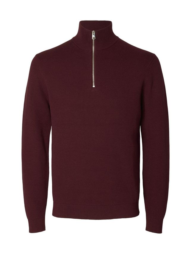 Slhdane Ls Knit Structure Half Zip
