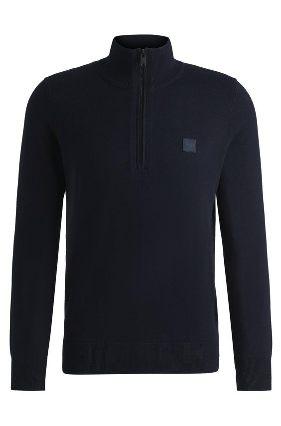 BOSS Orange Sweater med Lynlås og Logomærke