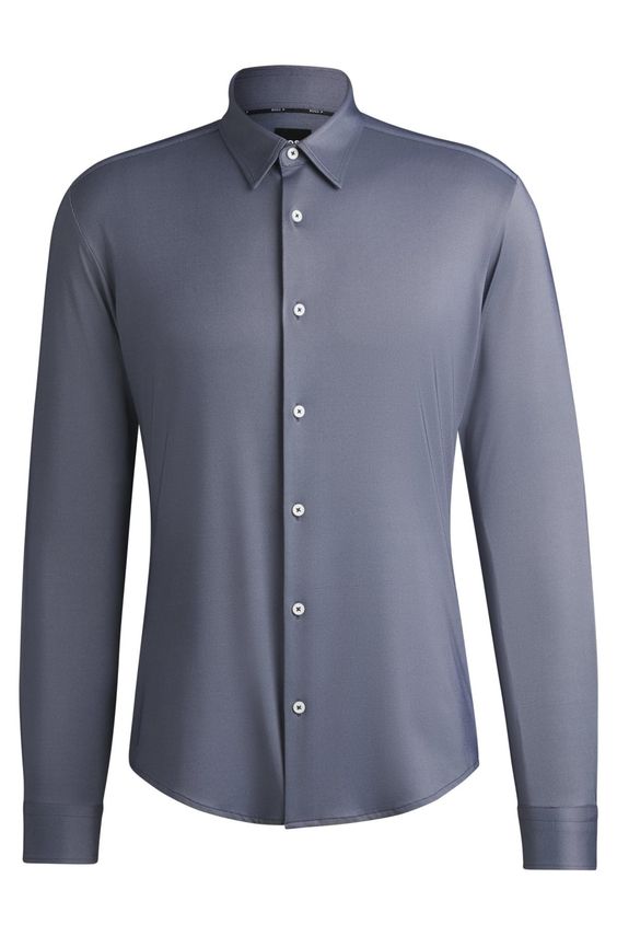BOSS Black Slank Pasform Skjorte – Elegant Design Tilbud