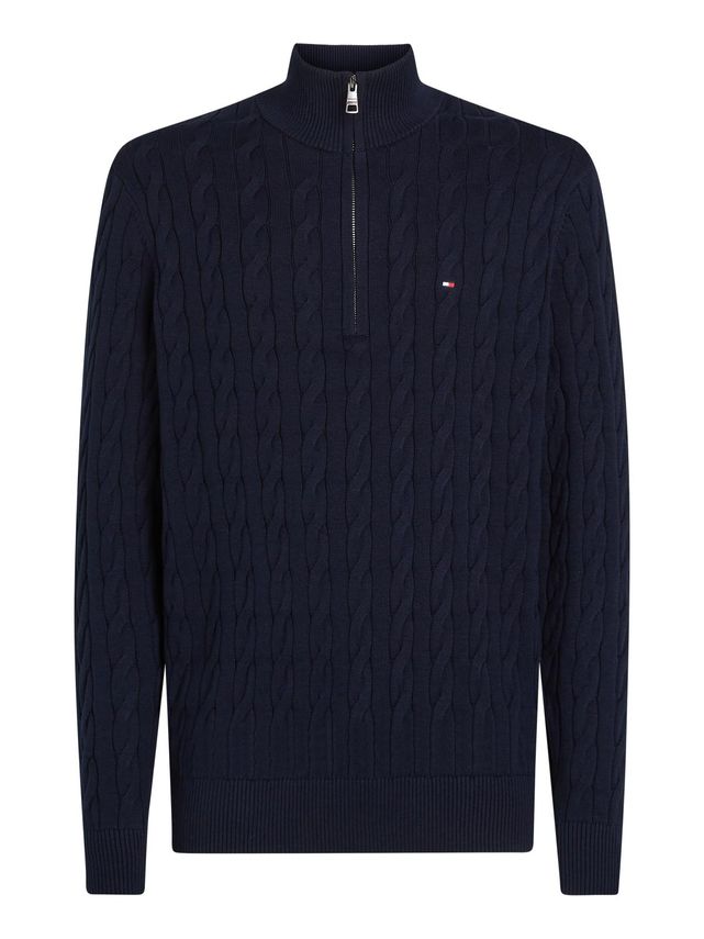 Classic Cotton Cable Zip Mock