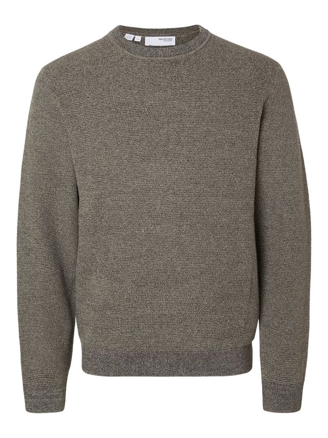 Slhross Ls Knit Structure Crew Neck