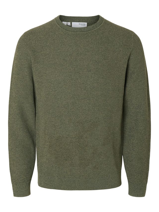 Slhross Ls Knit Structure Crew Neck