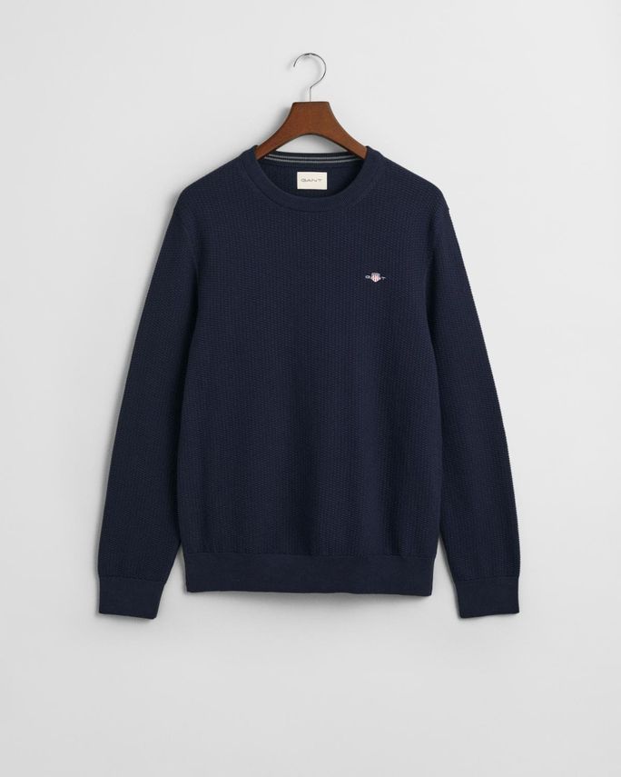 Cotton Micro Textured C-neck