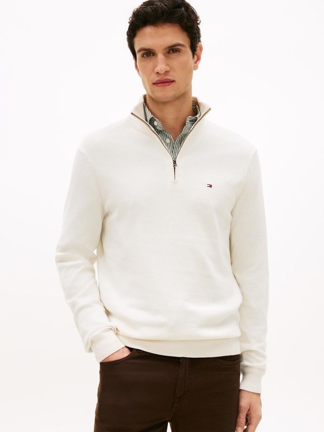 Essential Cotton Zip Mock