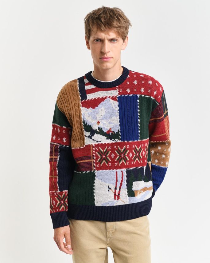 Patchworked C-neck