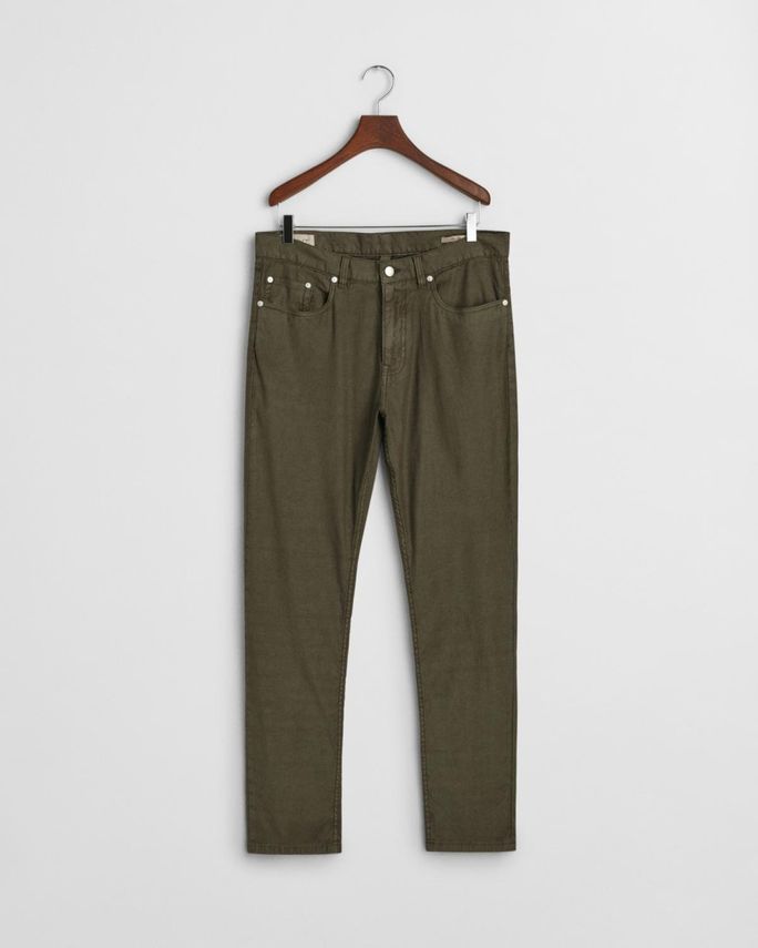 Slim Cot Linen Jeans