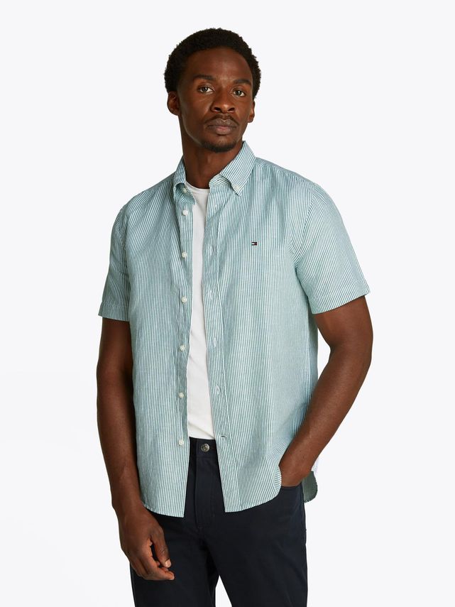 Cotton Linen Ess Stp Rf Ss Shirt