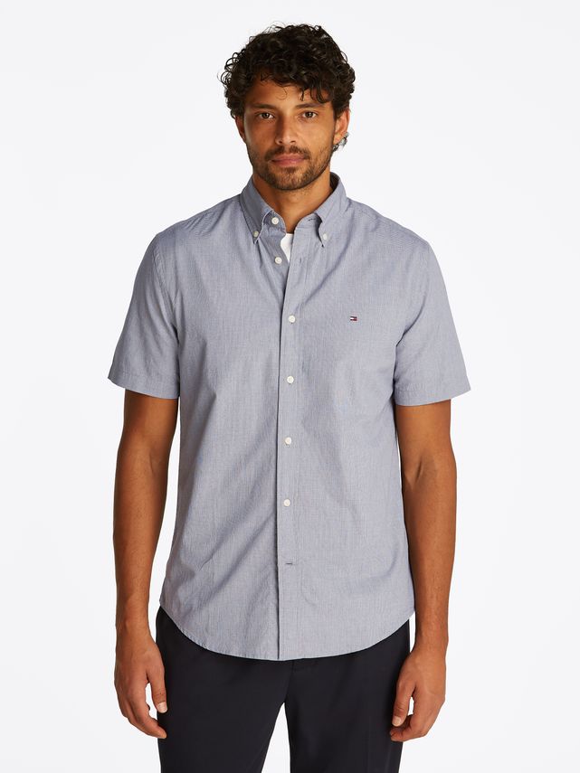 Flex Poplin Houndstooth Ss Shirt