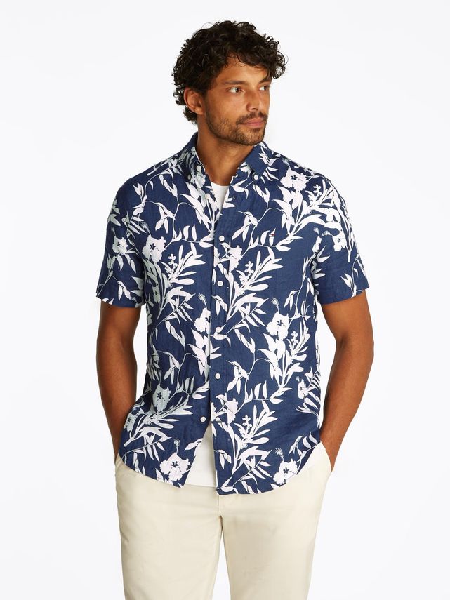 Linen Tropical Prt Ss Rf Shirt