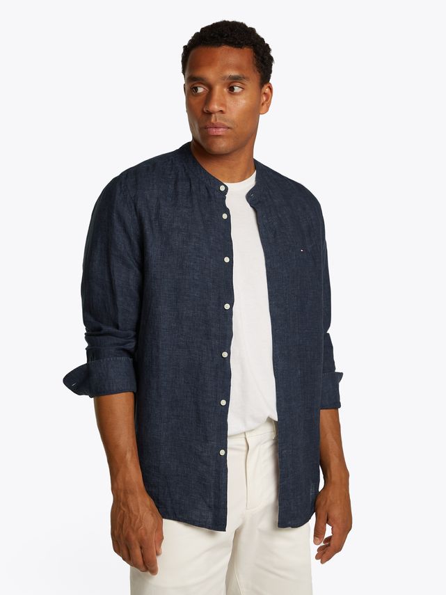 Pigment Dye Mao Collar Shirt