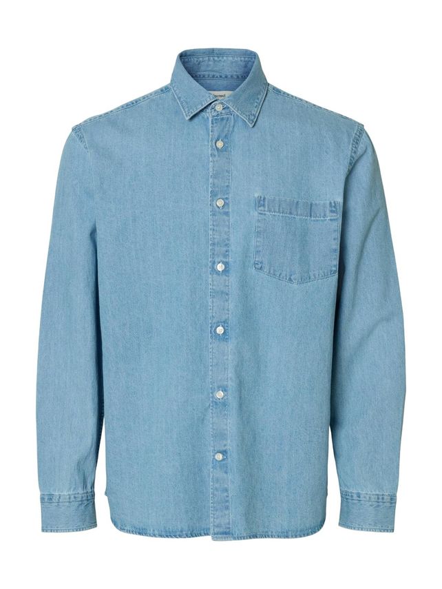 Slhregcarlo Denim Ls Shirt Noos
