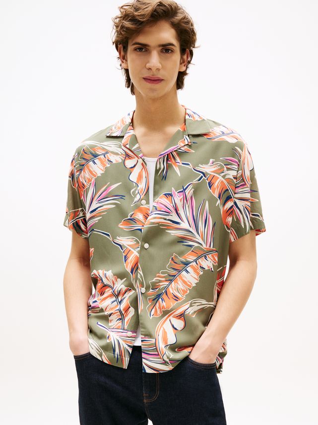 Lightweight Leaf Aop Ss Shirt