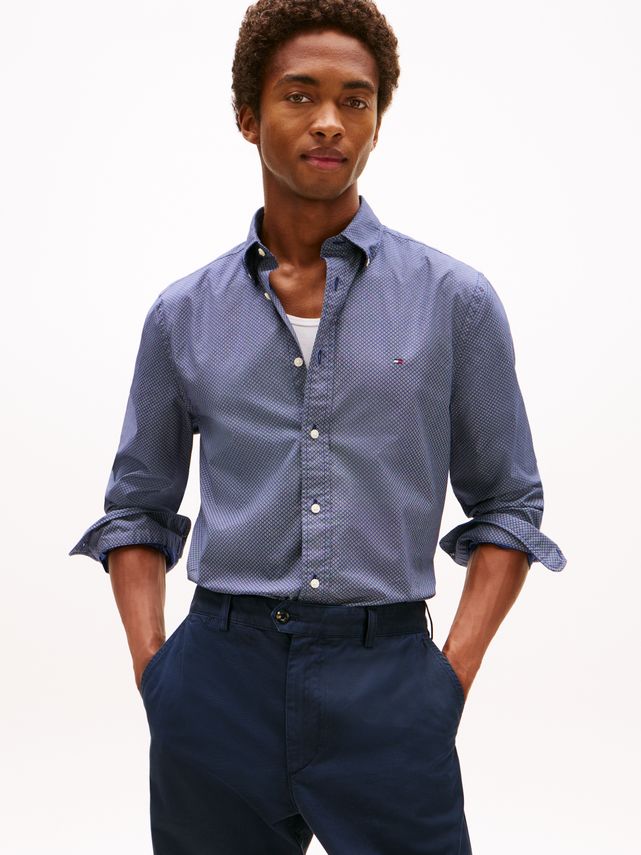 Flex Poplin Micro Rf Print Shirt