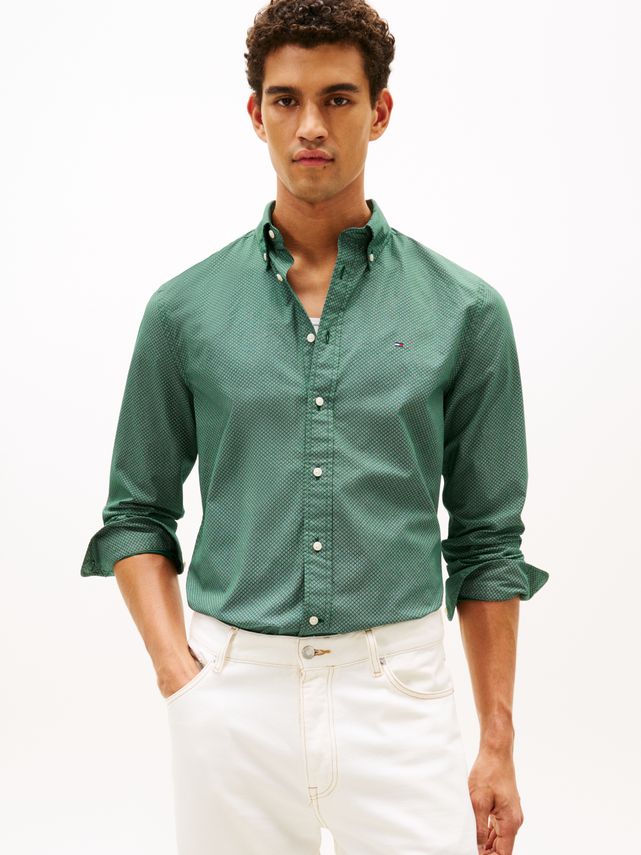 Flex Poplin Micro Rf Print Shirt