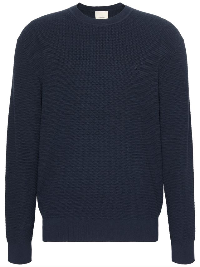 Ls Texture Cttn Crewnk Sweater 1