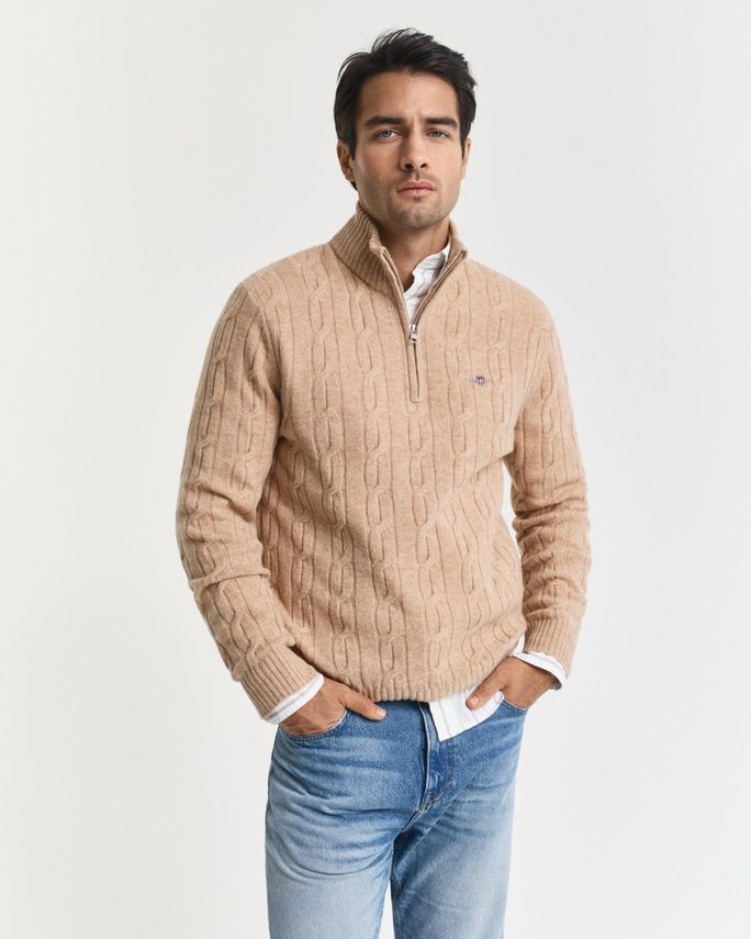 Lambswool Cable Half Zip