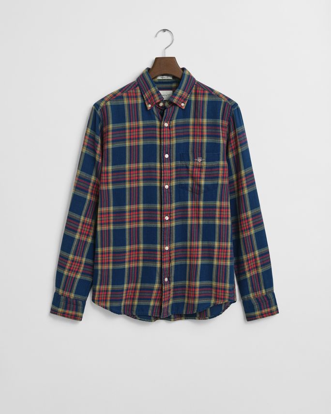 Reg Indigo Twill Check Shirt