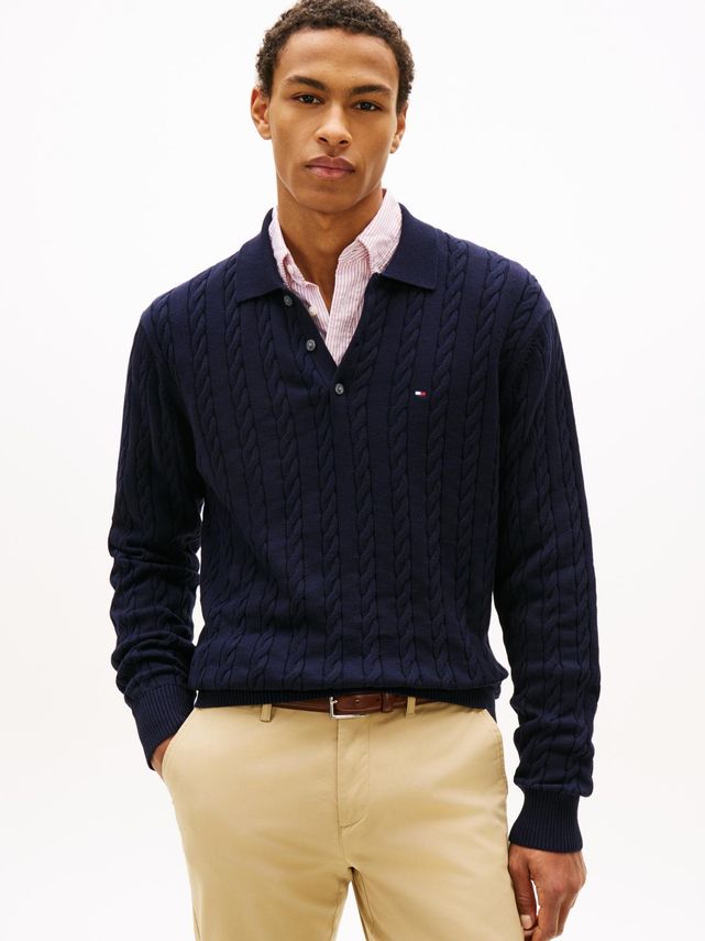 Classic Cotton Cable Ls Polo