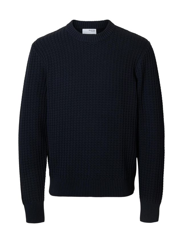 Slhtom Ls Knit Structure Crew Neck