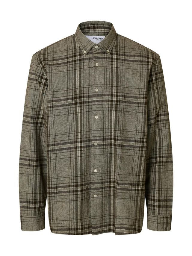 Slhregnoah Mix Bdwn Ls Shirt Camp