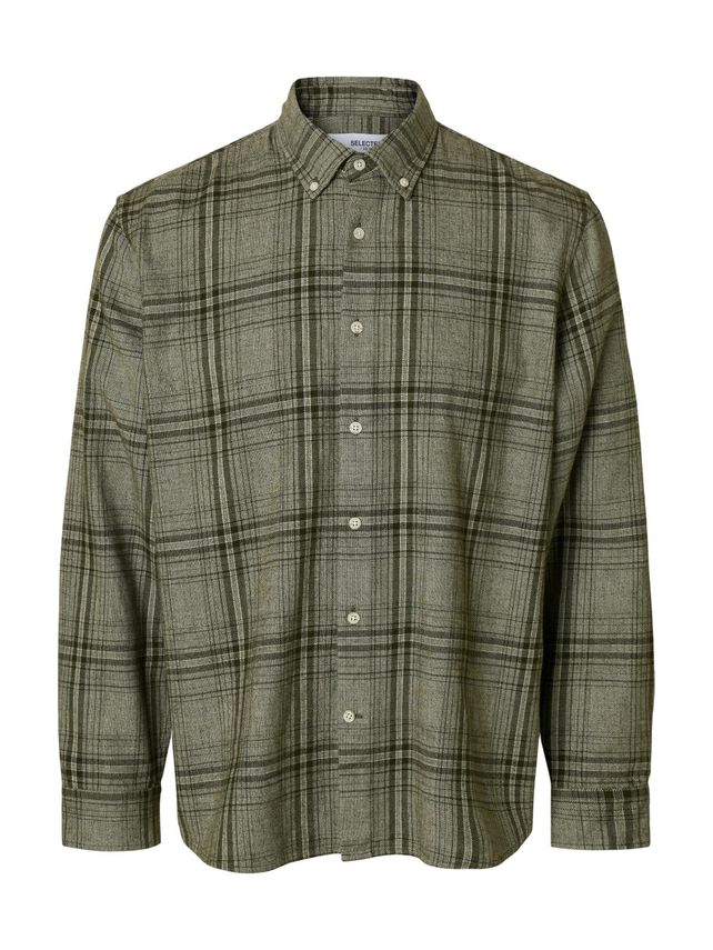 Slhregnoah Mix Bdwn Ls Shirt Camp