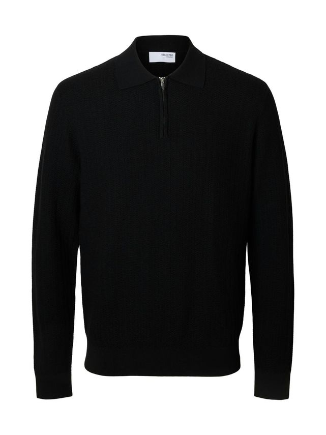 Slhcran Ls Knit Structure Half Zip