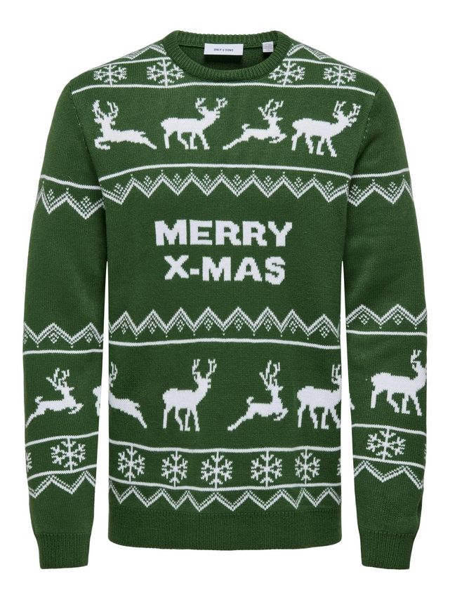 Onsxmas Reg 5 Allover Crew Knit