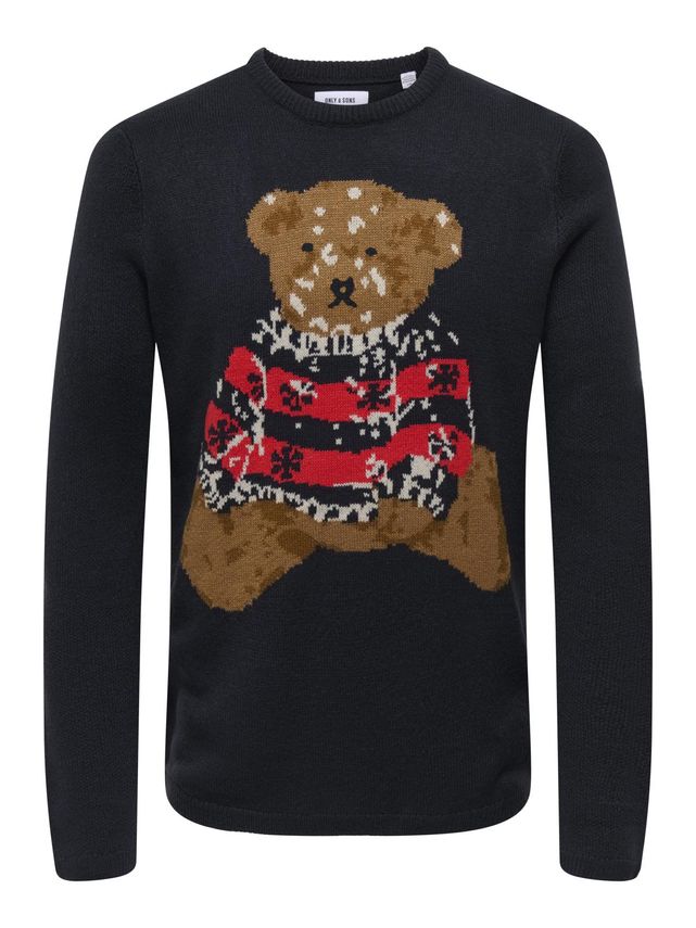 Onsxmas Reg 5 Teddy Crew Knit