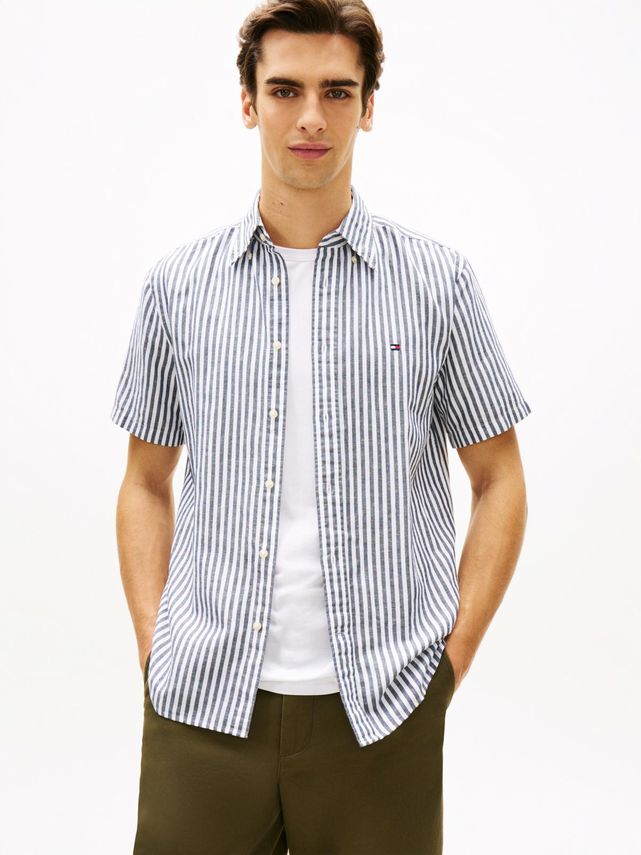 Linen Blend Bengal Stp S S Rf