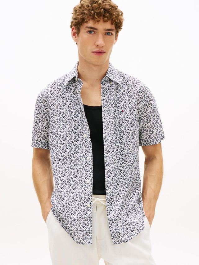 Linen Tropical Prt Ss Rf Shirt
