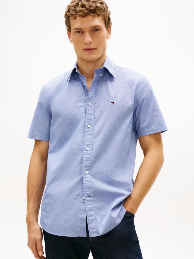 Flex Poplin Houndstooth Ss Shirt