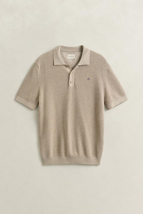 Micro Textured Cotton Ss Polo