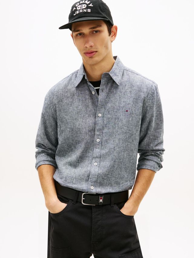 Tjm Reg Linen Blend Shirt Ext