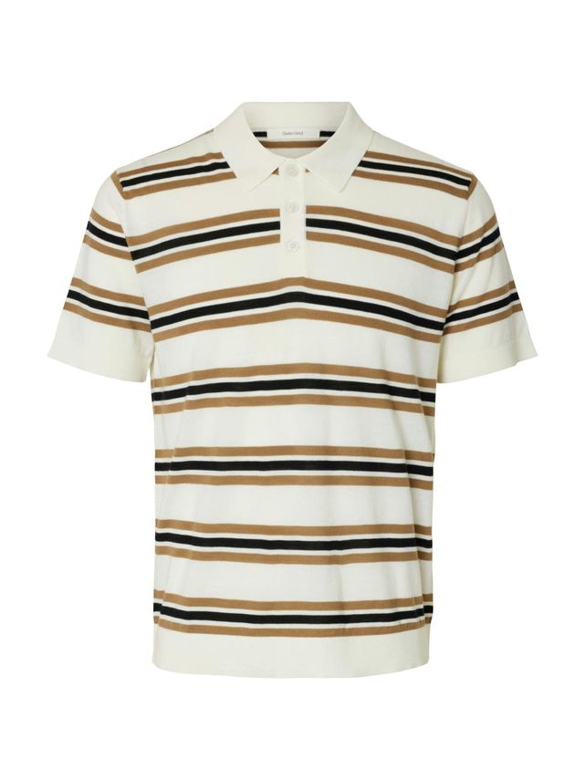 Slhtray Ss Merino Stripe Polo