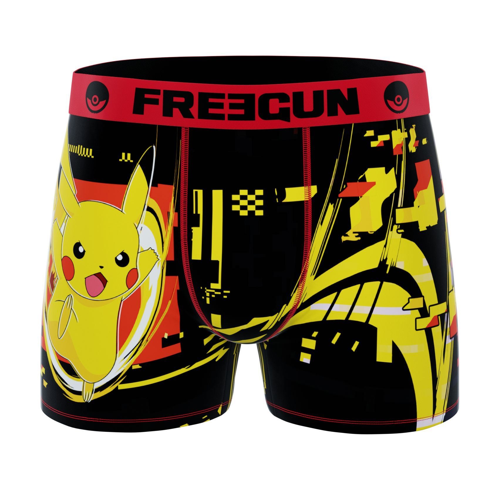 Pok? Mon Drenge Boxershorts - Pikachu Gul Rød - Freegun Microfiber