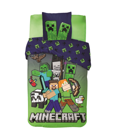 Minecraft Sengetøj - Creeper Blå