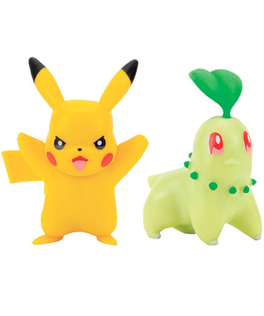 2-pack Chikorita   Pikachu - Pokemon Battle Figure