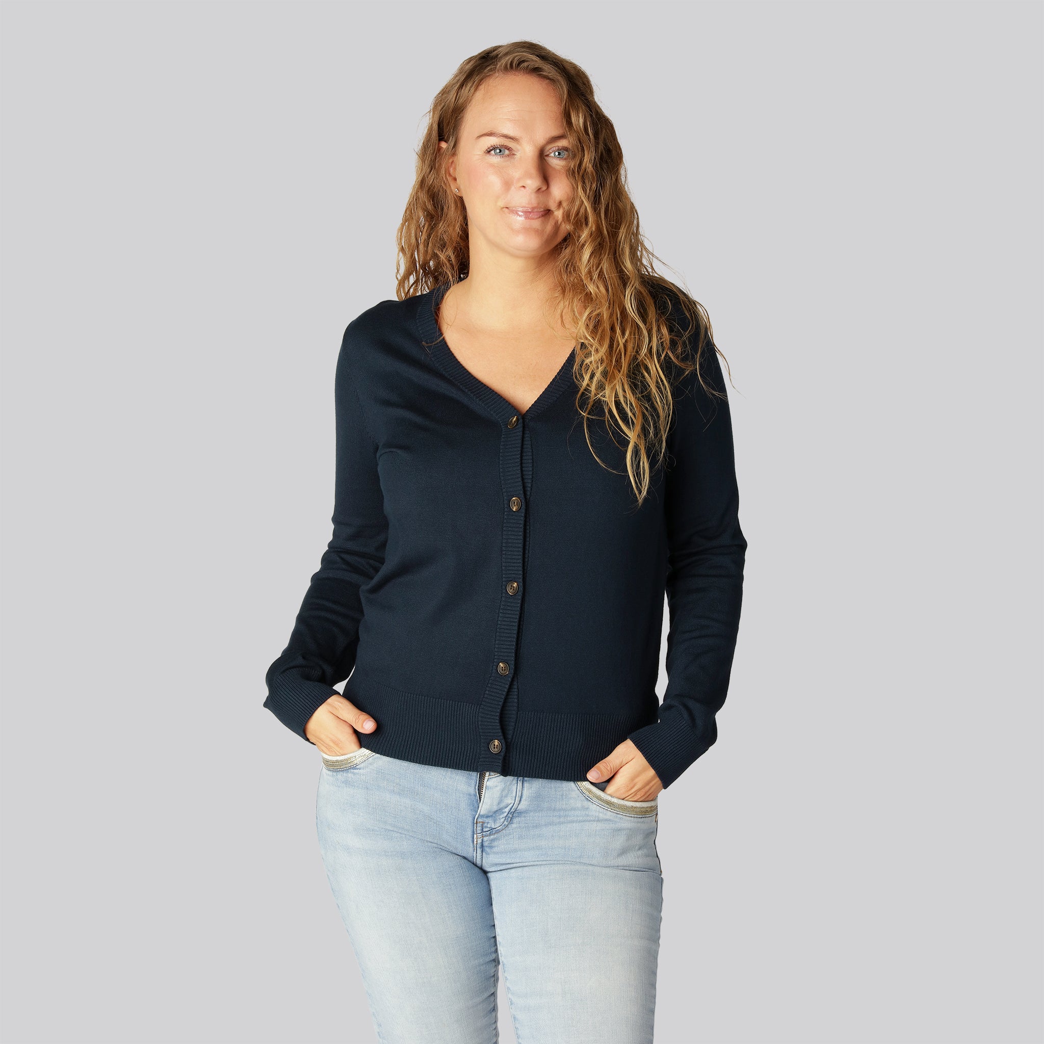 Bambus Cardigan I Navy Til Damer