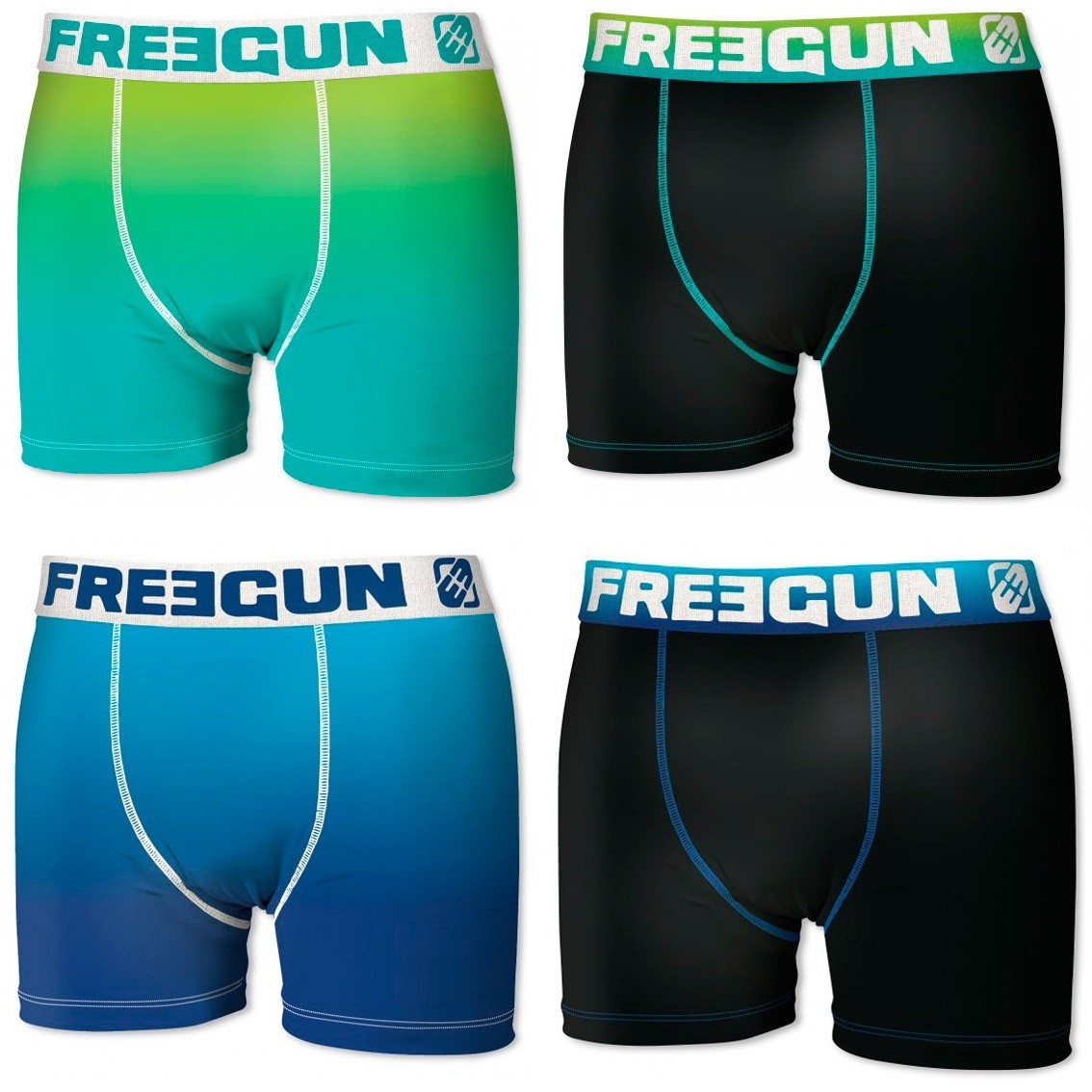 Freegun Boxershorts I Microfiber - Blå Tyrkis Fade