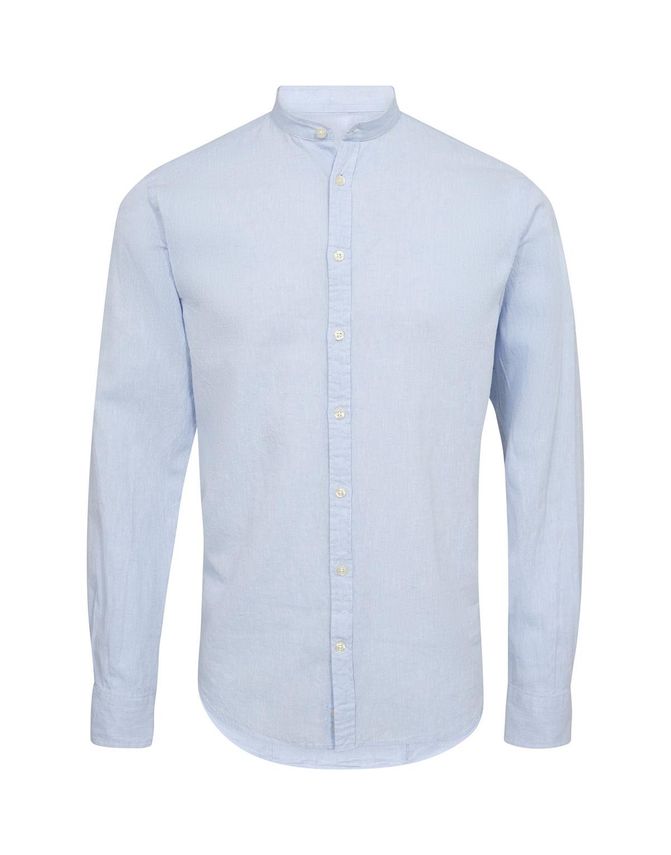 China Collar Linen L S Shirt