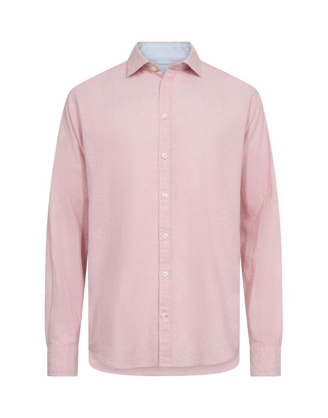 Linen Blend Shirt L S Modern Fit