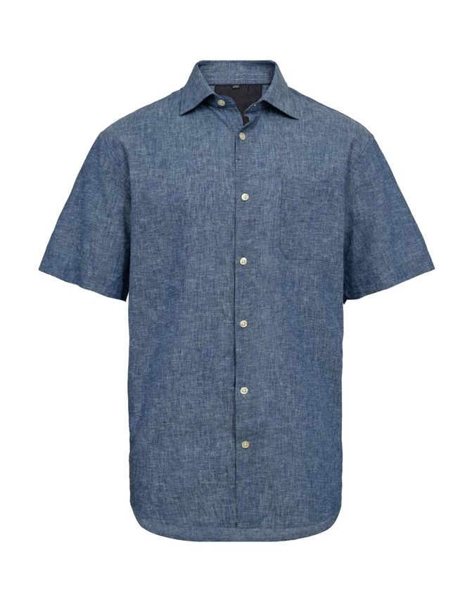 Reg  Fit Linen  S S Shirt