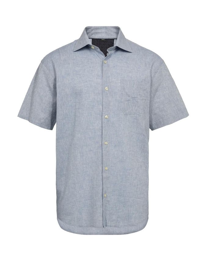 Reg  Fit Linen  S S Shirt