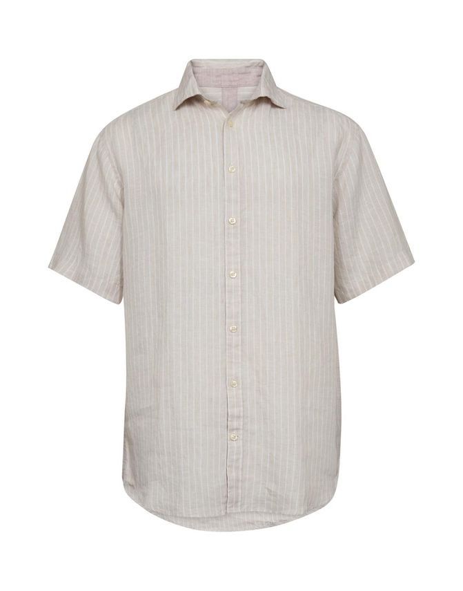 Linen Blend Shirt S S Modern Fit
